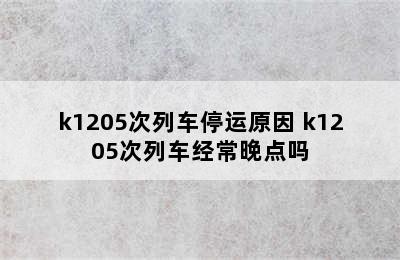 k1205次列车停运原因 k1205次列车经常晚点吗